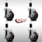 Service Caster 4'' SS Maroon Poly Swivel 1-3/8'' Expanding Stem Caster Set with Brake, 4PK SCC-SSEX20S414-PPUB-MRN-TLB-138-4 - alternate 2